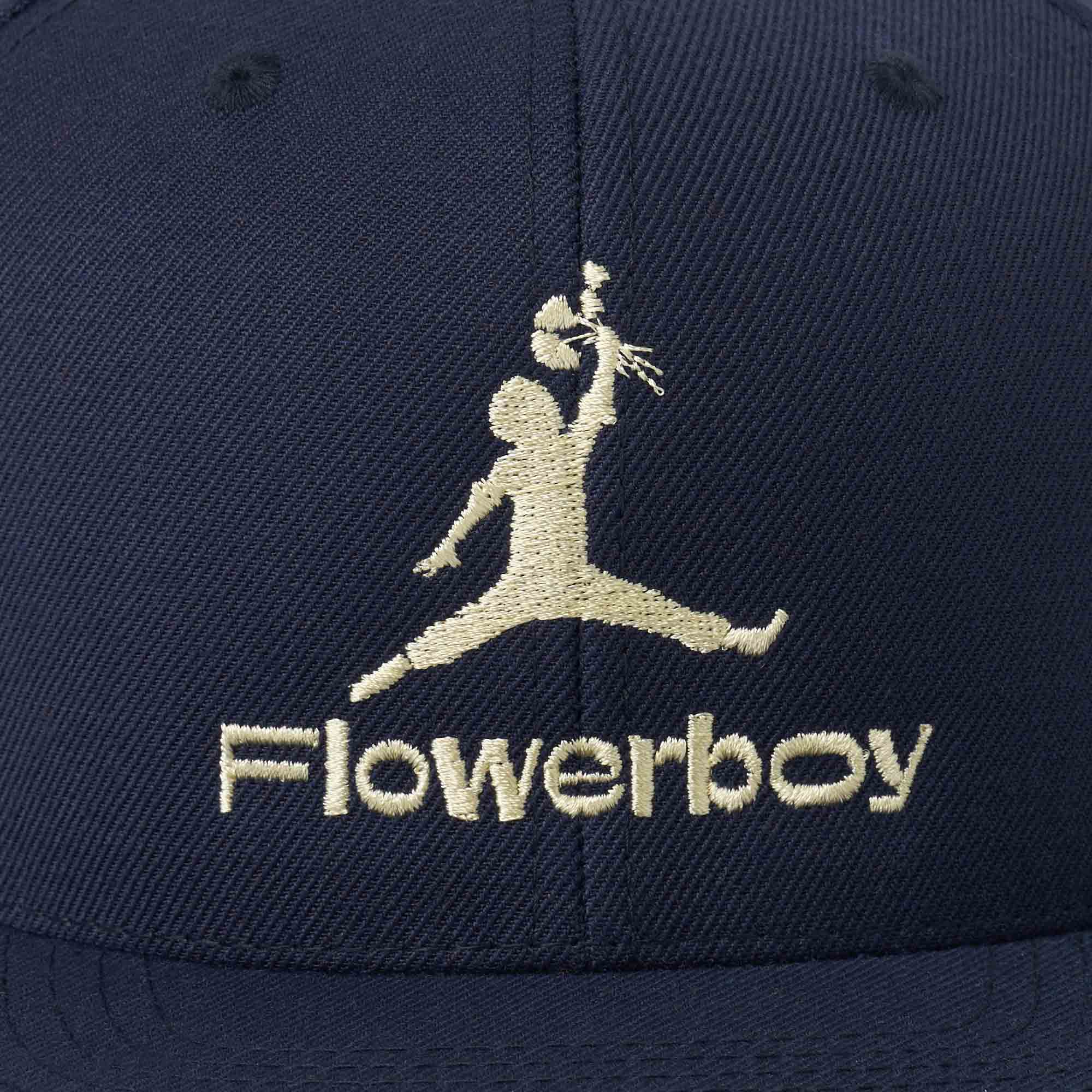 Flowerboy Project Embroidered Snapback Cap | Navy & Cream