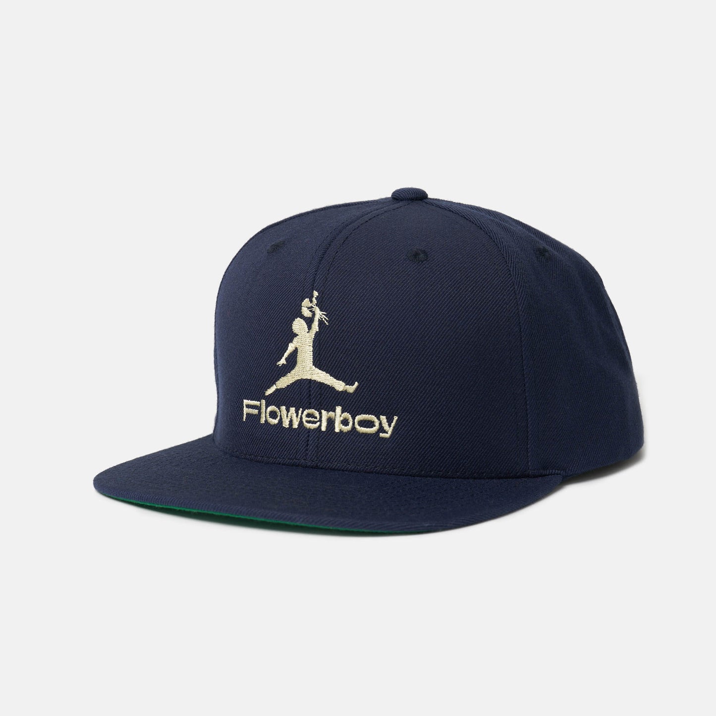 Flowerboy Project Embroidered Snapback Cap | Navy & Cream