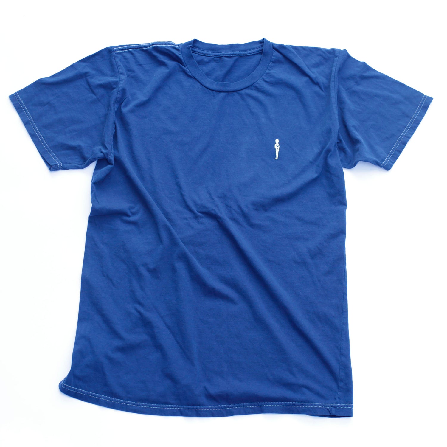 Flowerboy Icon Tag Tee in Blue with a White Flowerboy embroidered on the chest