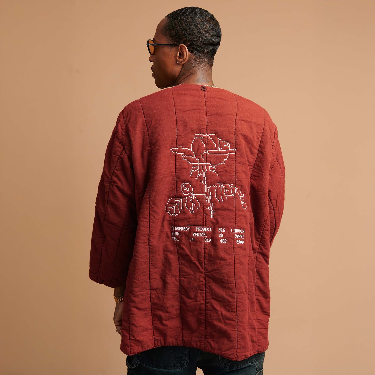 Flowerboy Project Vintage Quilted Long Liner | Burgundy