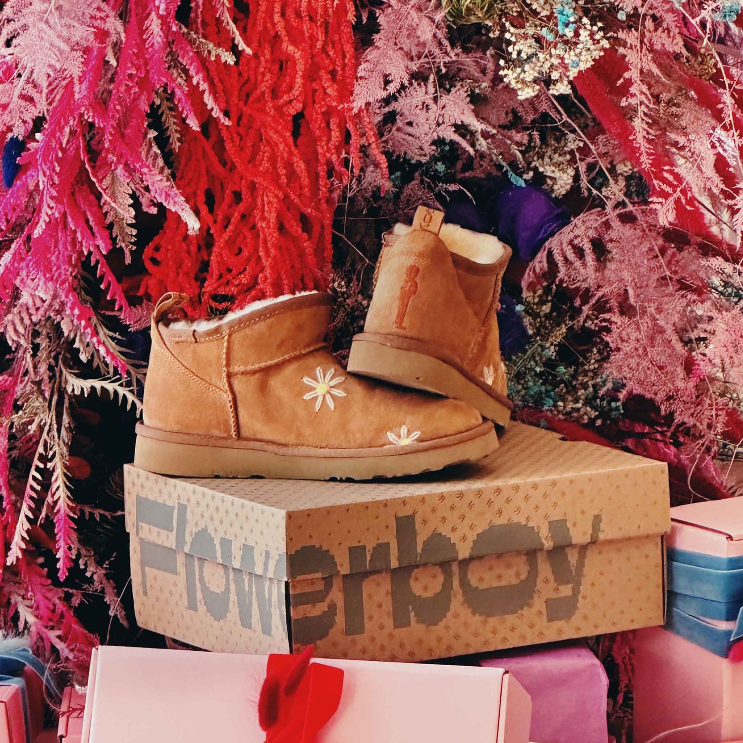 Flowerboy Project x Australia Luxe Collective Cosy Ultra Short Ugg Boot | Daisies