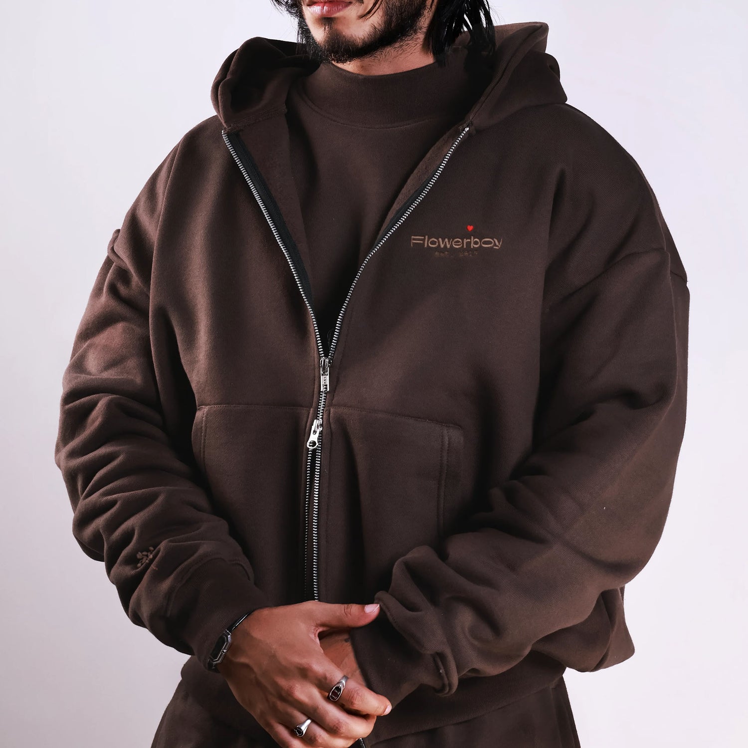 Flowerboy Project Heavyweight Zip Hoodie | Mocha