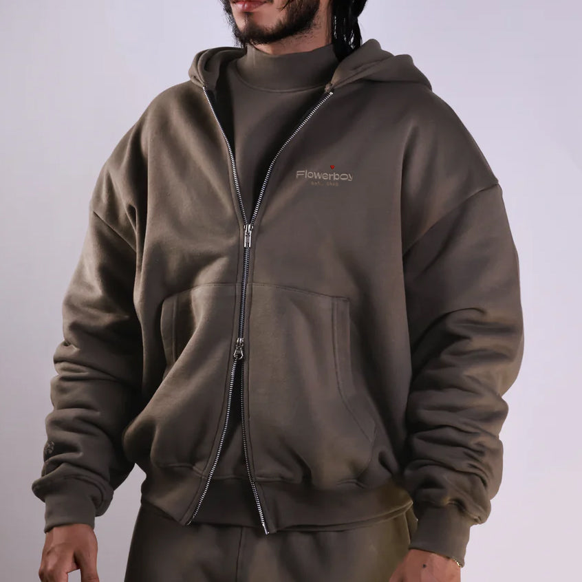 Flowerboy Project Heavyweight Zip Hoodie | Taupe