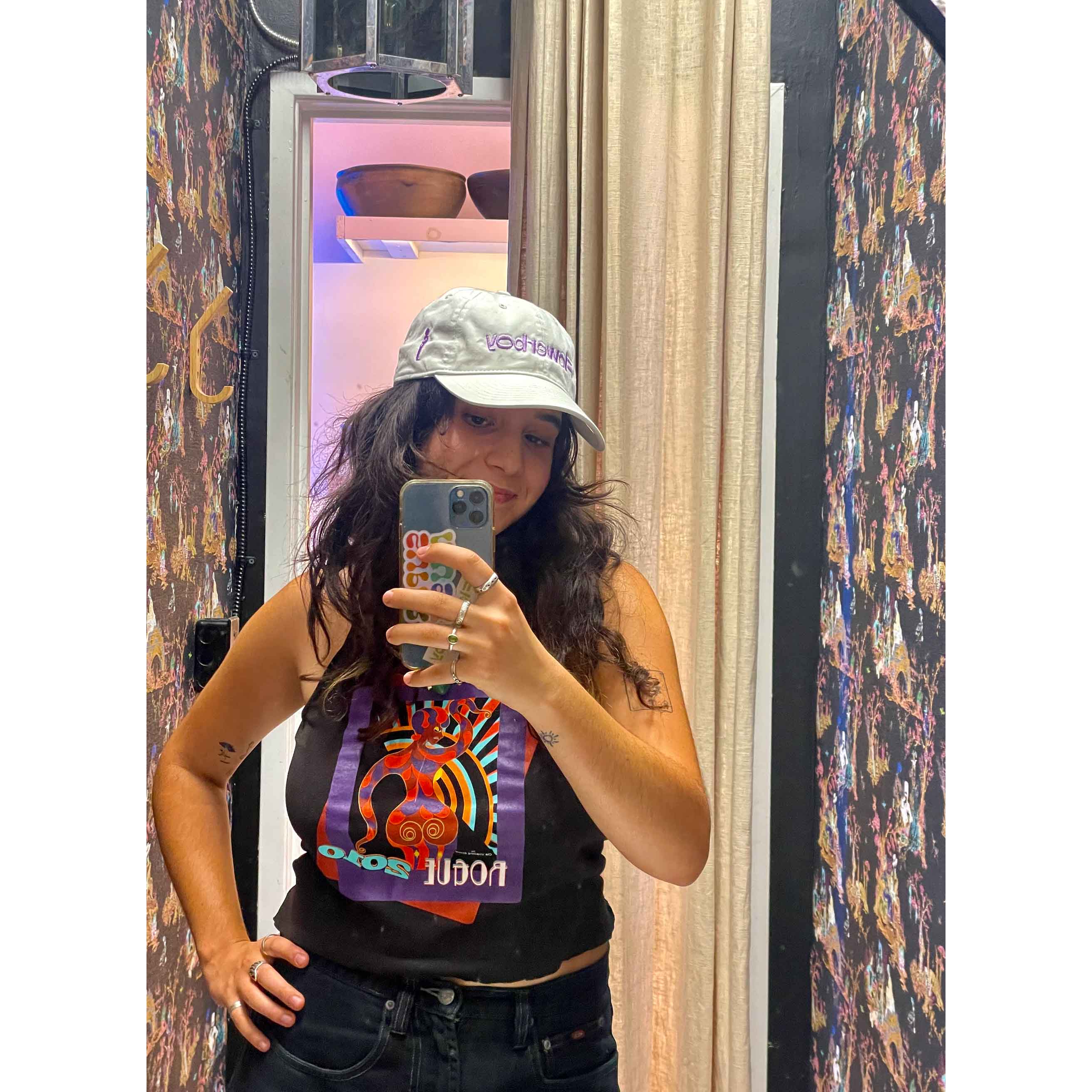 FLOWERBOY PROJECT EMBROIDERED DAD HAT | WHITE & LILAC