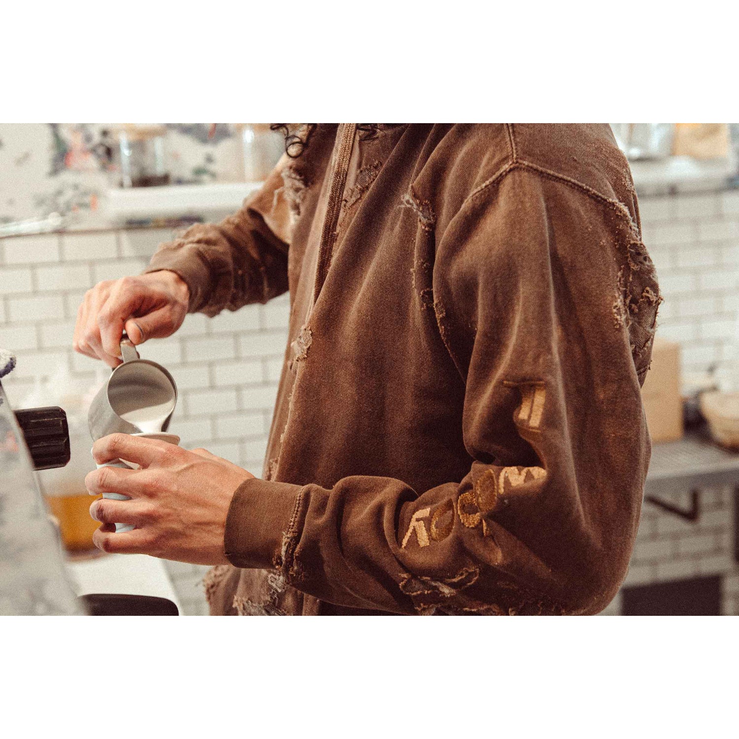 Flowerboy Project Ripped Hoodie | Brown