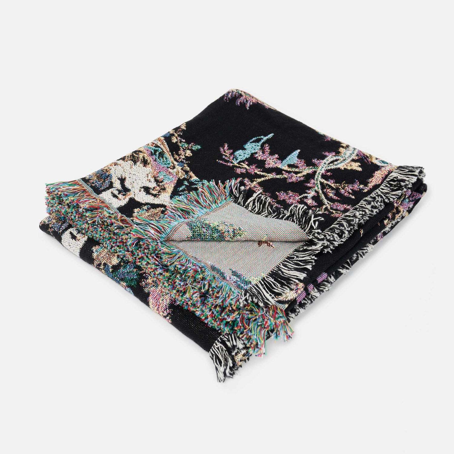 Flowerboy Project Toile Throw Blanket - Black