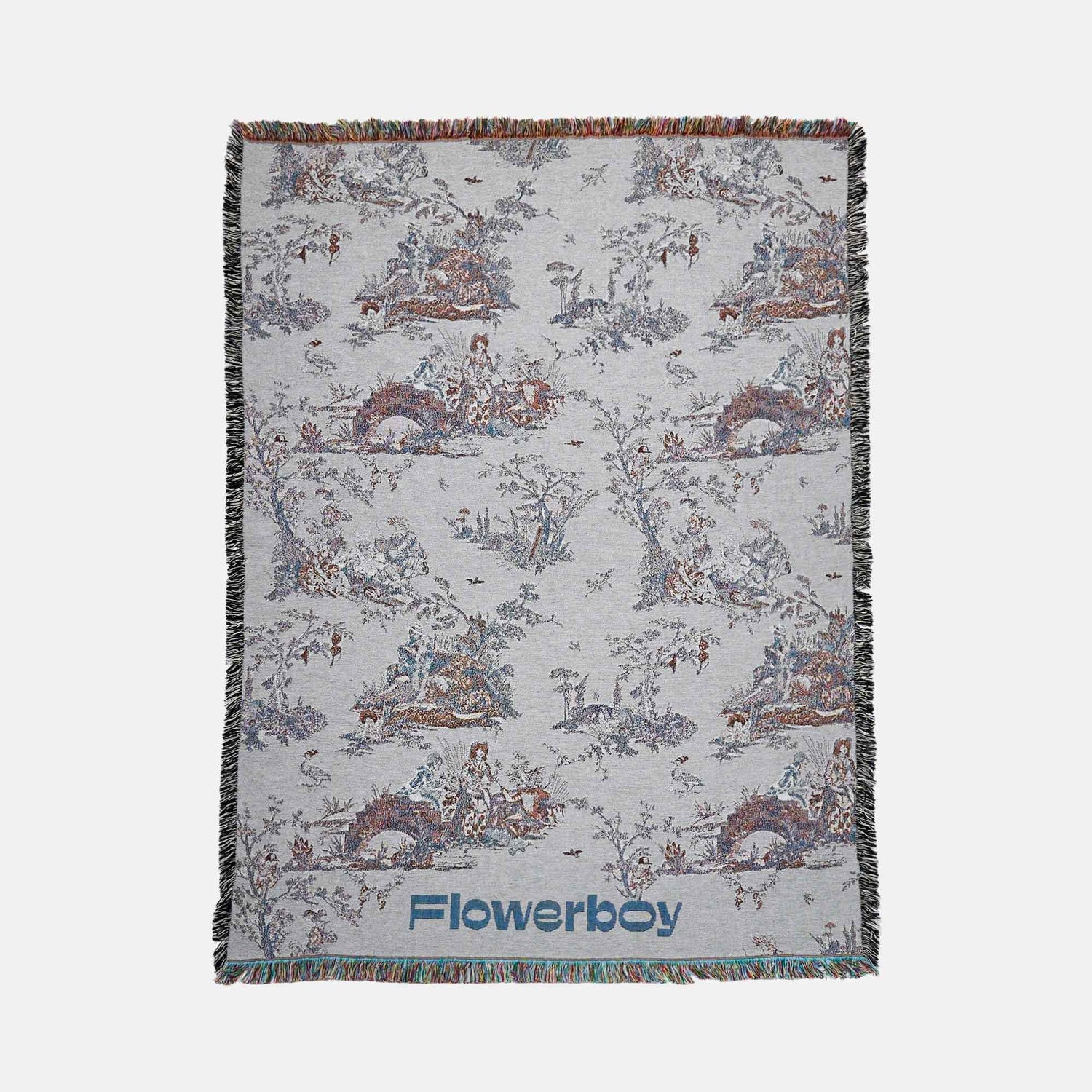 Flowerboy Project Toile Throw Blanket-White