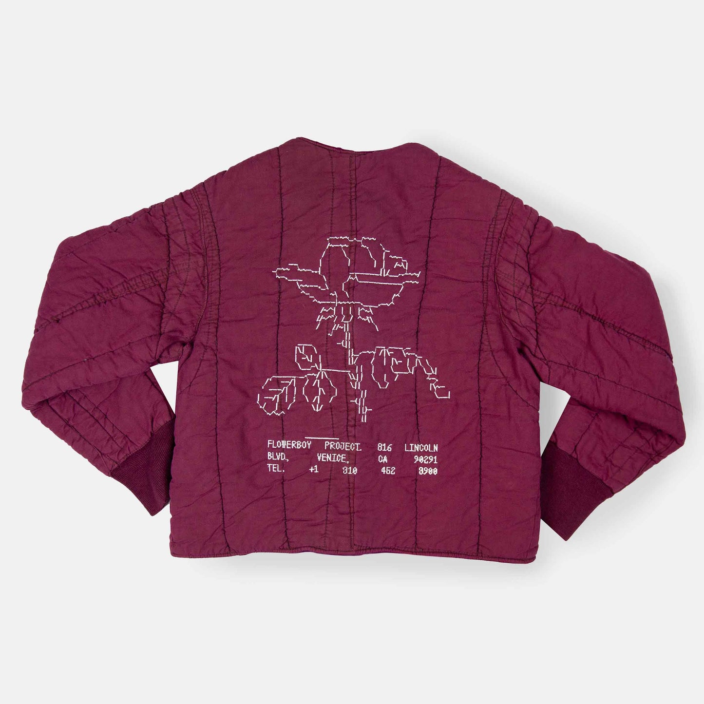 Flowerboy Project Vintage Quilted Liner Burgundy Back