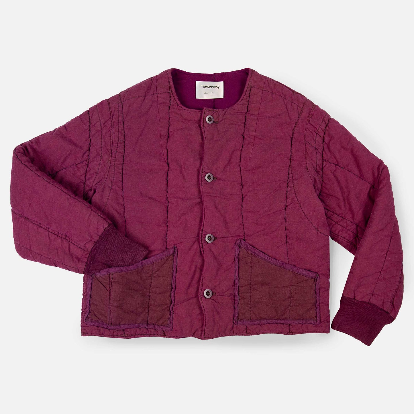 Flowerboy Project Vintage Quilted Liner Burgundy Front