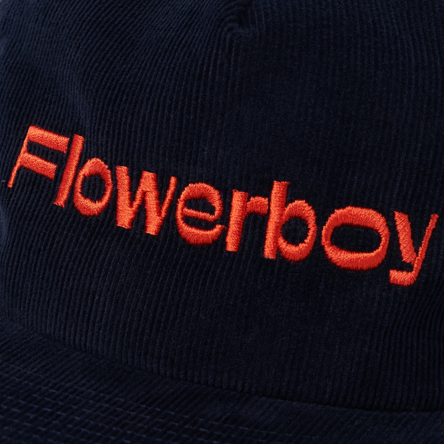 FLOWERBOY PROJECT EMBROIDERED LOGO DAD HAT NAVY & ORANGE - Front Detail