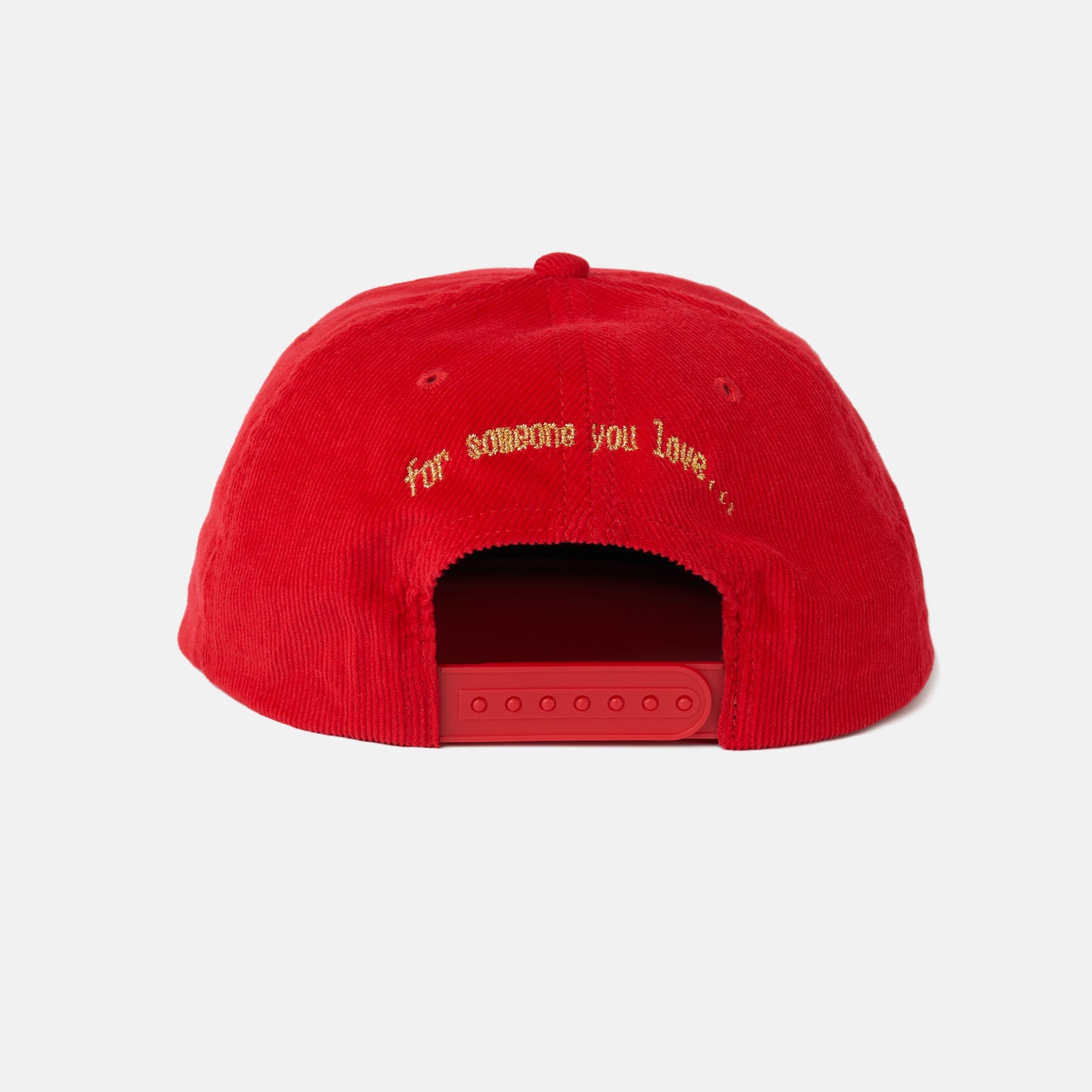 Flowerboy Project Embroidered Red Corduroy Cap Back Detail