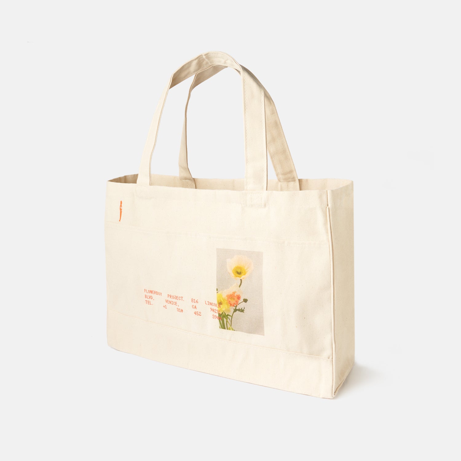 Flowerboy Project Canvas Tote Bag | Orange Poppy