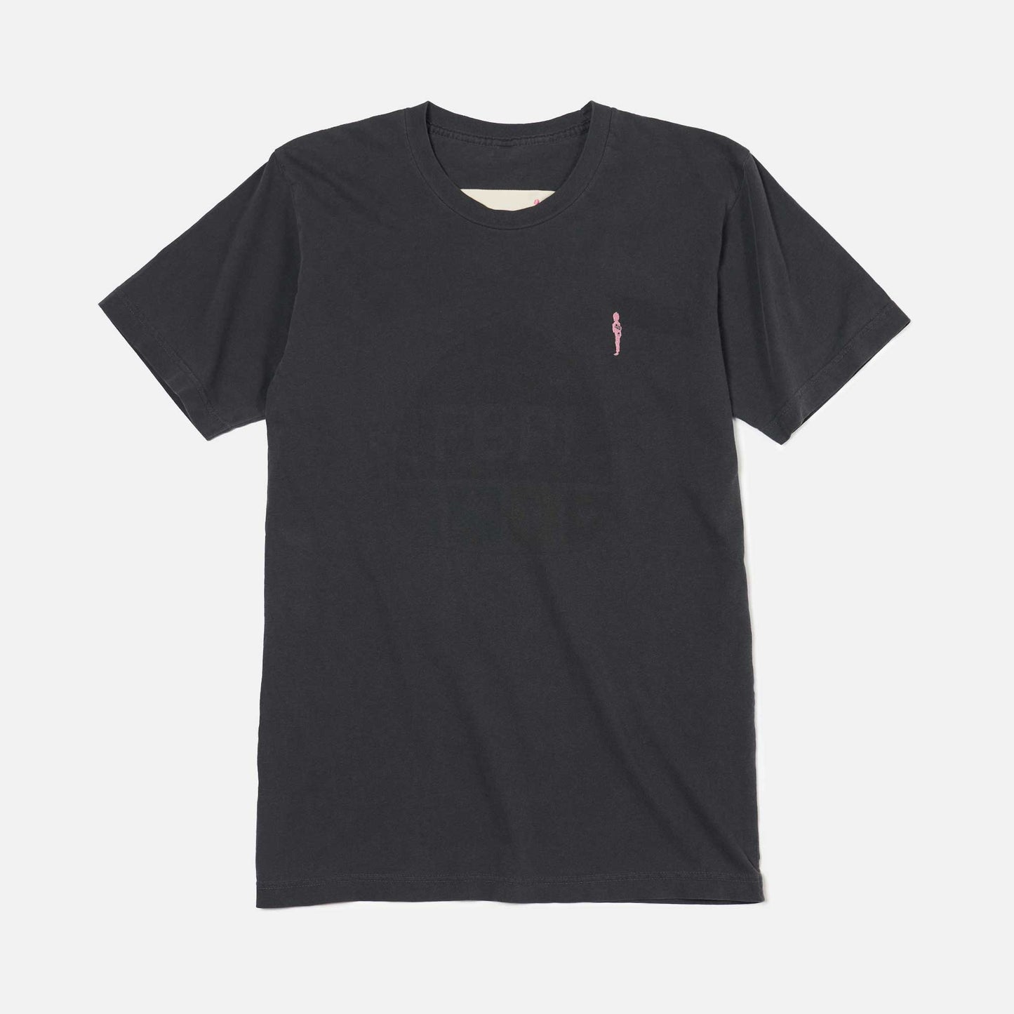 Flowerboy Icon Tag Tee in Gray with a Pink Flowerboy embroidered on the chest and back